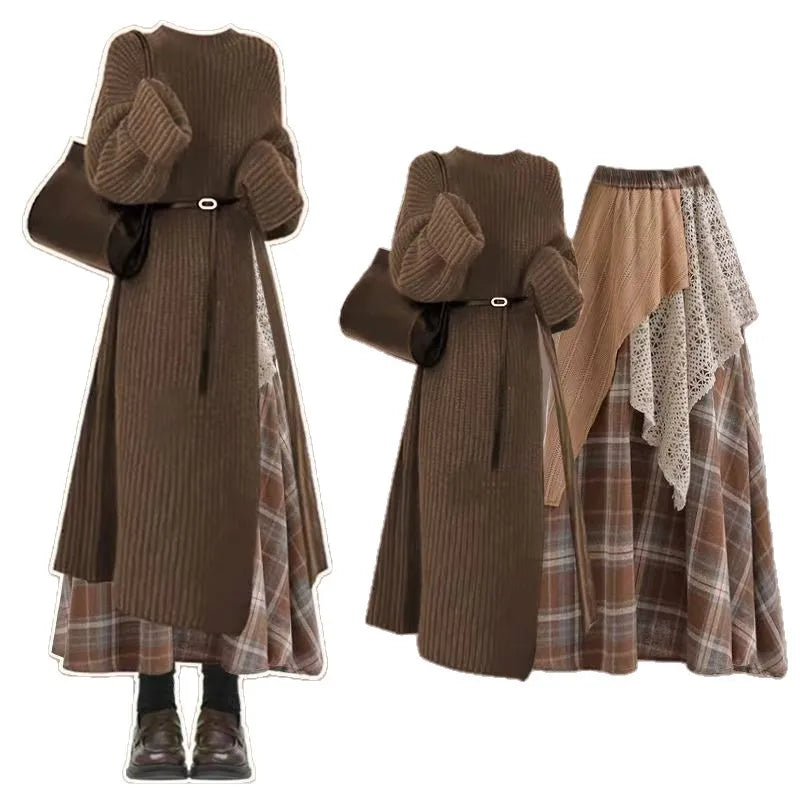 Sweater + Half Skirt Two-piece Set