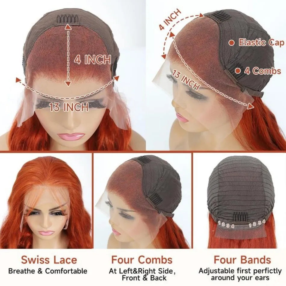Ginger HD Lace Human Hair Deep Wave Wig