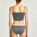 Pinstripe Crop Top and Mini Skirt Set