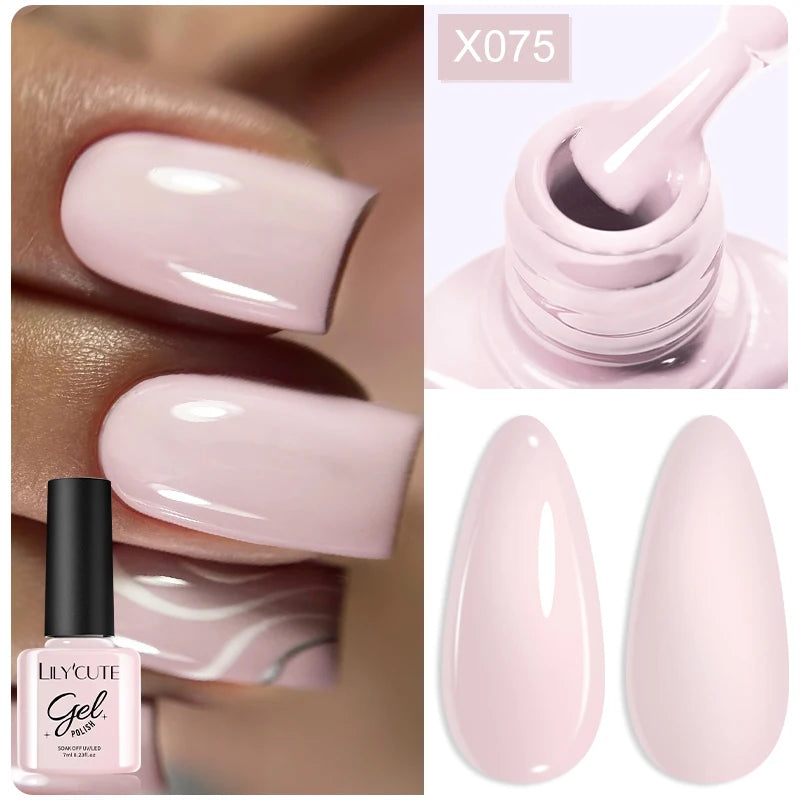 LILYCUTE 8ml Pink Dried Flower Gel Nail Polish Natural Flower Fairy Nail Art Gel Soak Off UV LED Painting Varnish For Nails DIY
