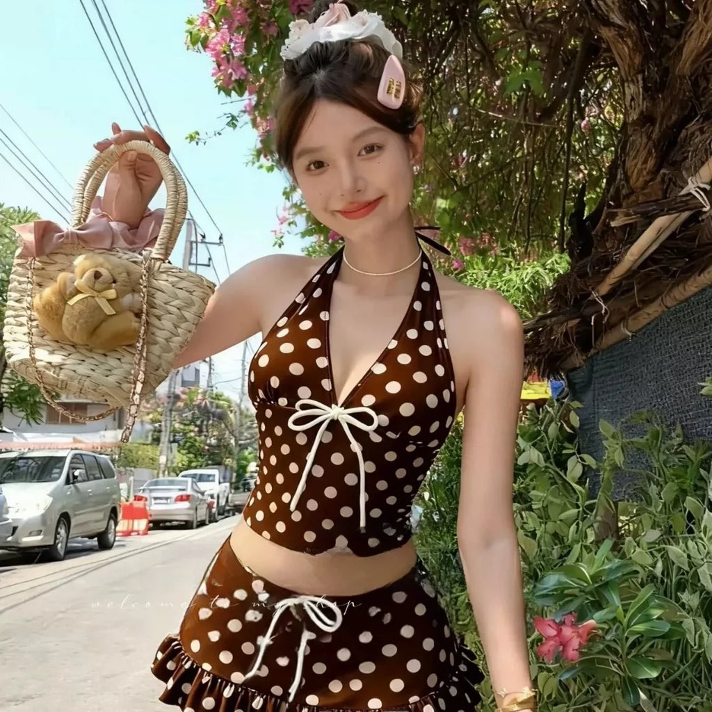 Polka Dot Halter Neck Bikini