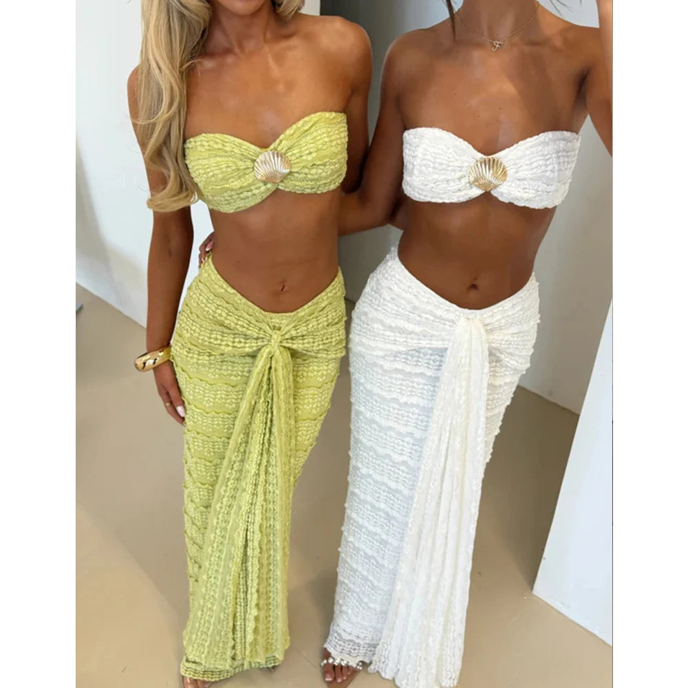 Long Dress Cover Up Bikini Set