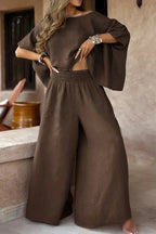Oversize Loose Top Wide-leg Pants Set