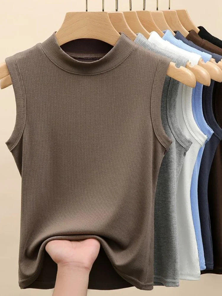 Round Neck Thread Sleeveless Shirt