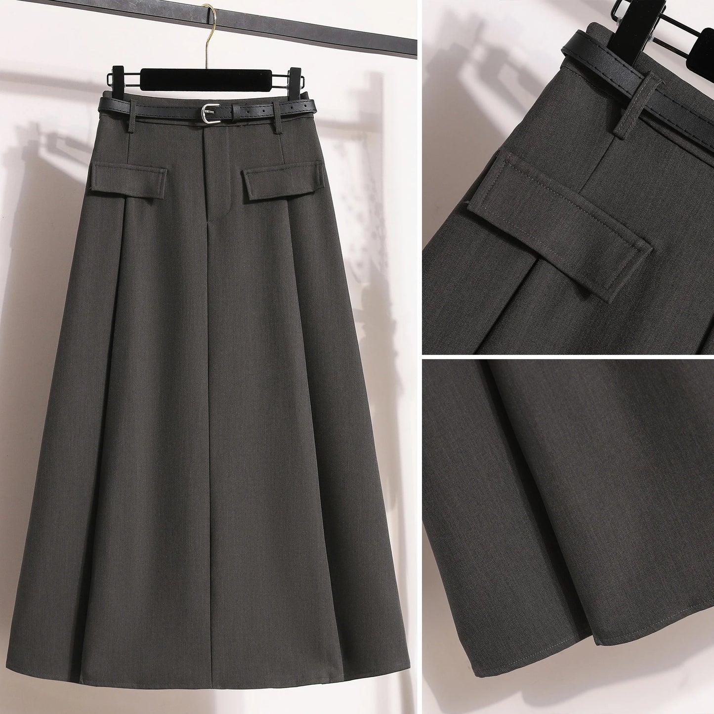 Solid Simple Casual Chic Skirt