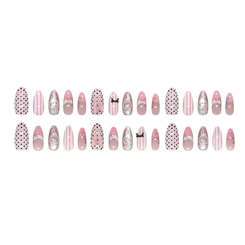 24pcs Sweet Pink Press On Nails
