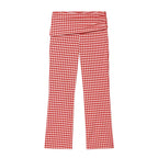 Classic Gingham High-Neck Crop Top & Trouser Set