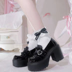 Sweet Heart-Shaped Buckle High Heels
