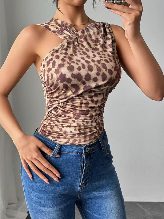 Leopard Print Halter Top