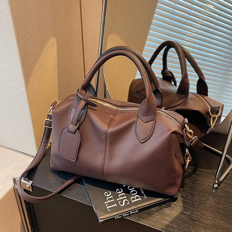Classic Pebble-Grain Satchel