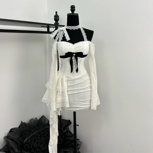 Lace Halter Mini Dress