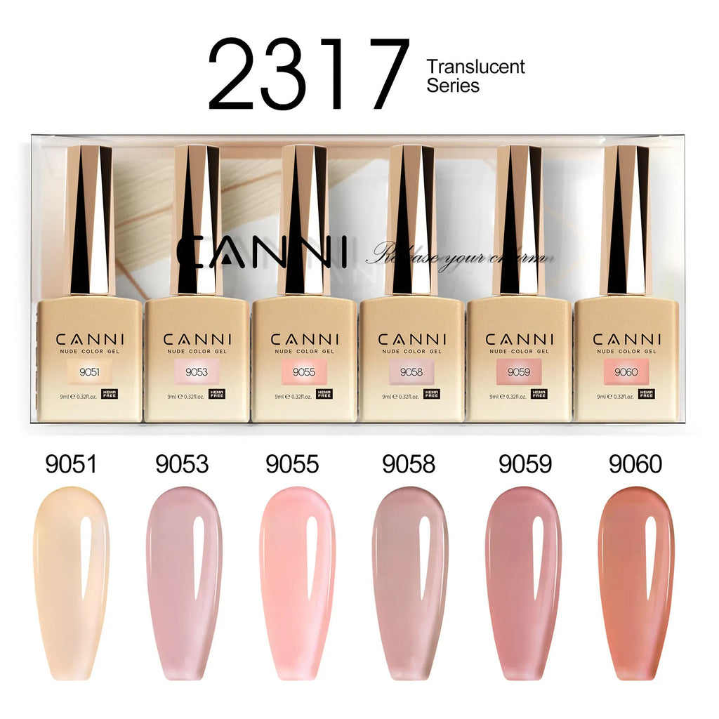 CANNI Nail Gel Polish Set Upgraded HEMA FREE Summer Nails Smooth Texture Ultra Gloss Top Coat Pigmented Gel Soak off UV LED Gel