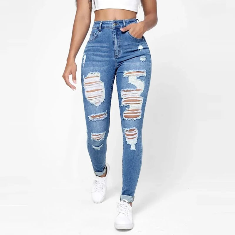 Ripped Holes Casual Skinny Jeans
