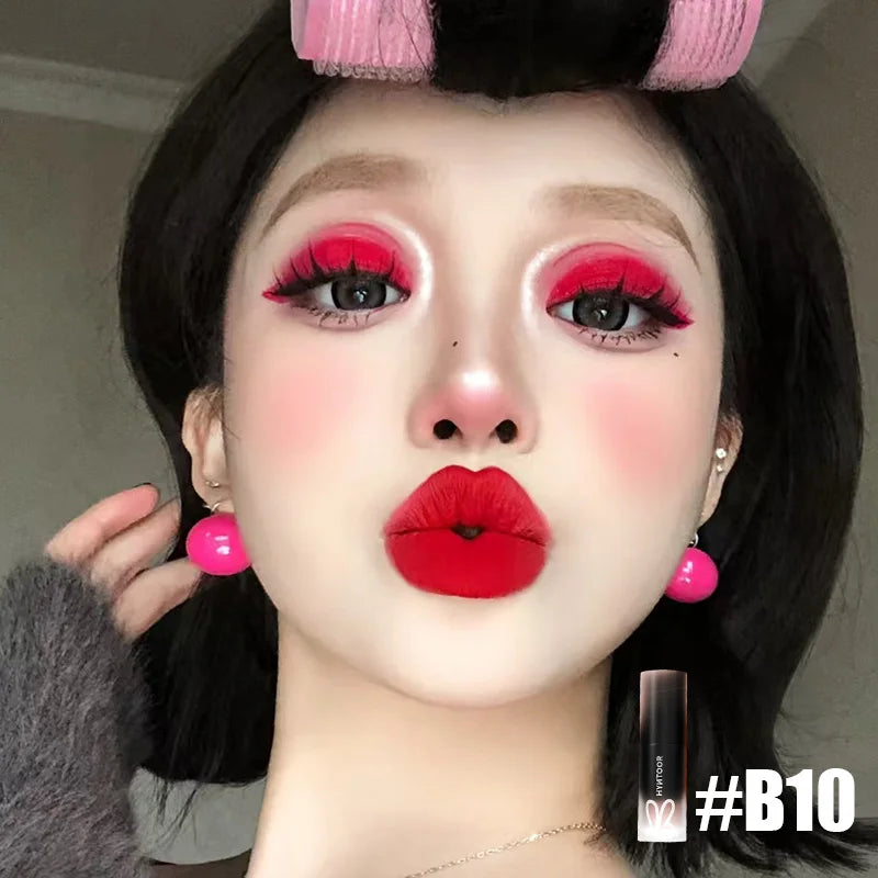 Hyntoor Matte Lip Mud Nude Goth Soft Mist Velvet Punk Smoky Black Grey High Colors Lipstick Lasting Lip Makeup