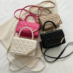 Plaid PU Leather Square Handbag