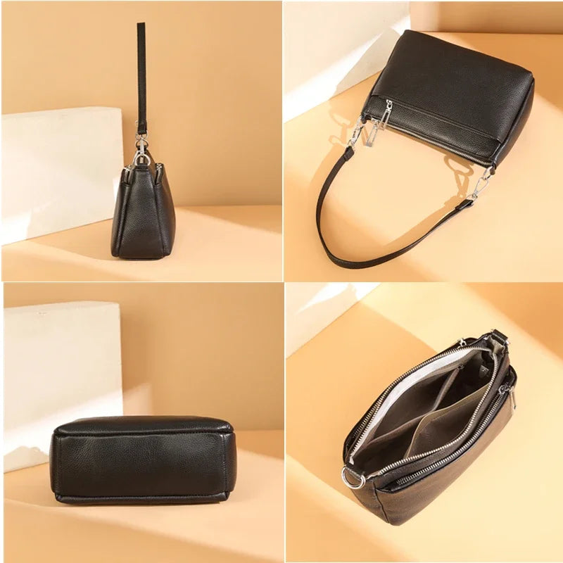 Leather Crossbody Tote Bag