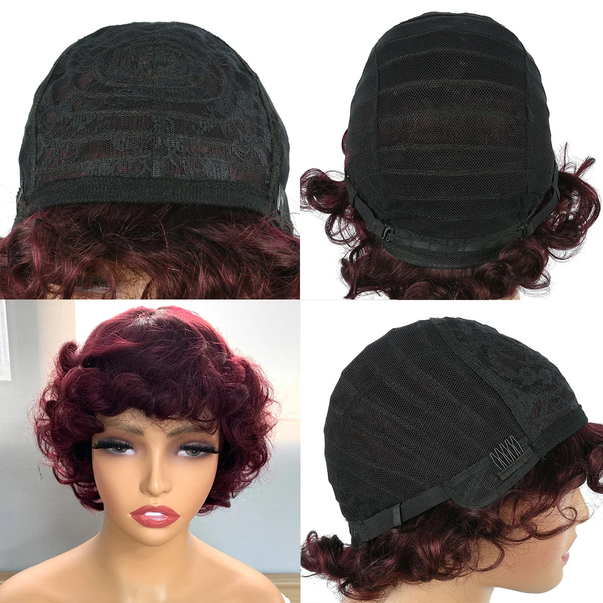 Brown Short Curly Pixie Cut Wig