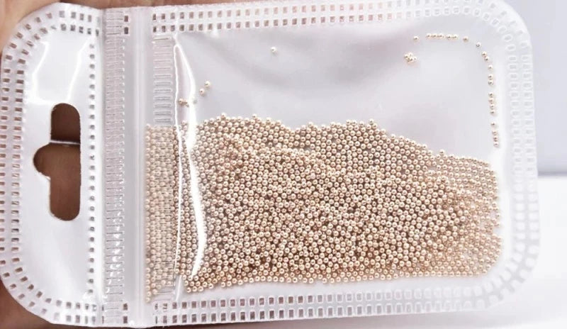 Gold/Silver Stainless Steel Nail Art Beads 3D Mini Alloy Caviar Ball Nail Charm Metal Micro Caviars DIY Nails Jewelry Accessorie