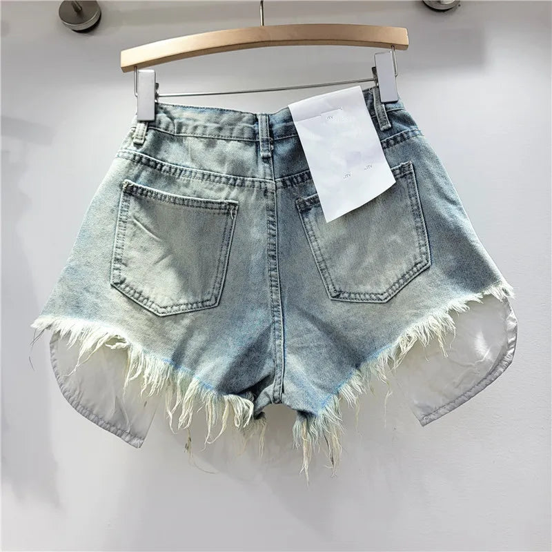 Distressed Denim Shorts