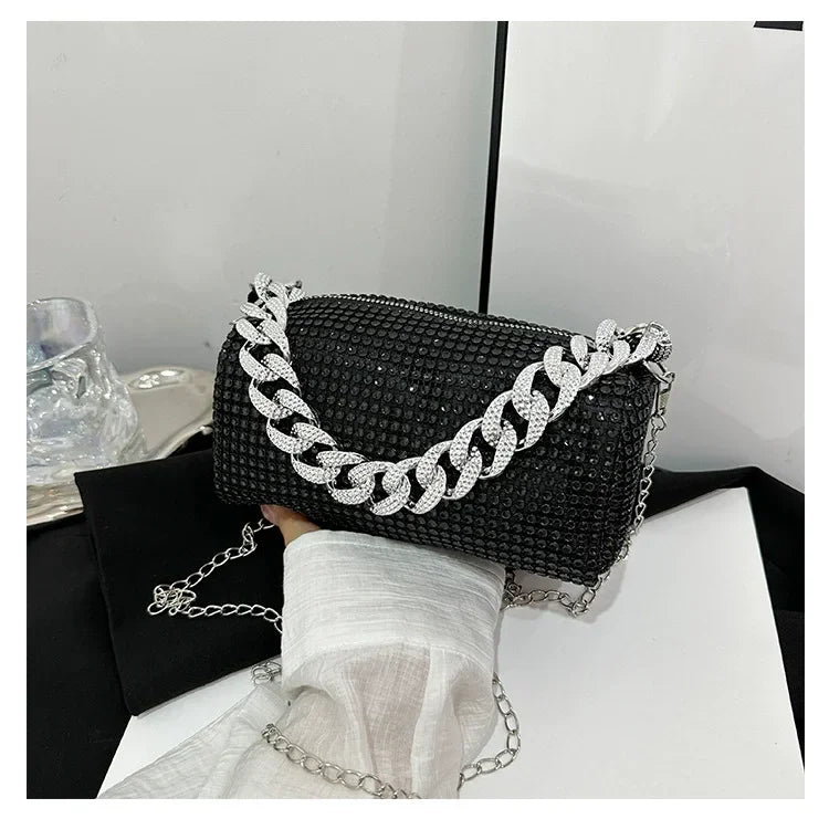Allover Rhinestone Bucket Bag