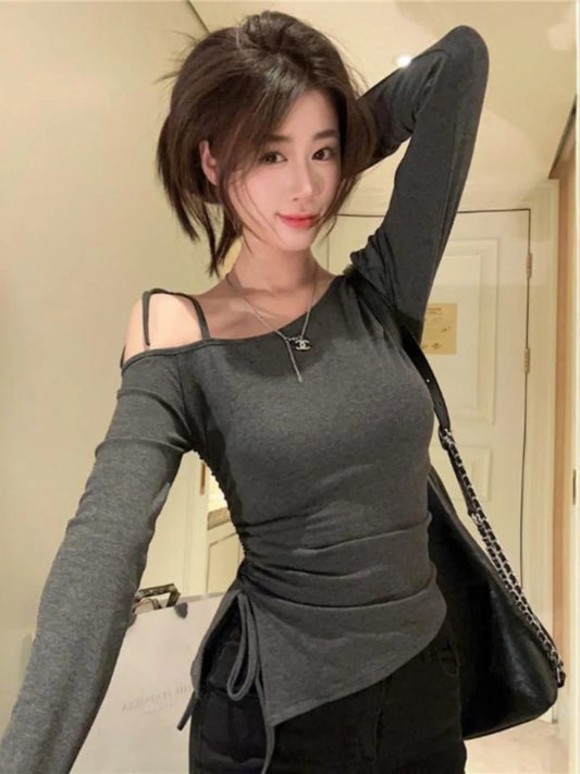 Oversize Long Sleeve Drawstring Tee