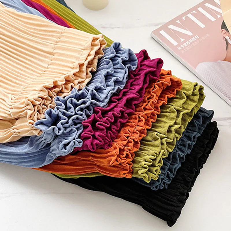 Elastic High Waist Pleated Shorts