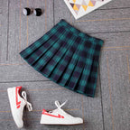 Pleated Plaid Skirt