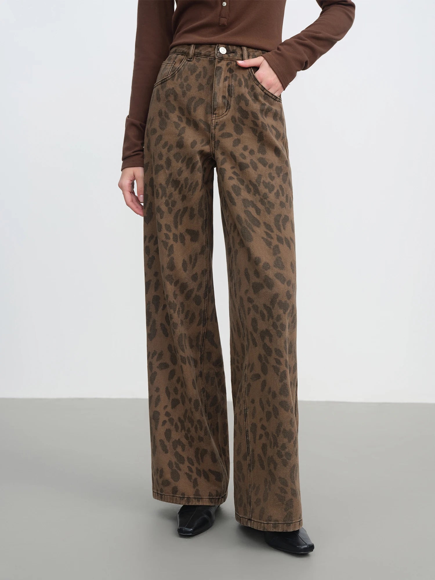 Brown Straight Leg Pants