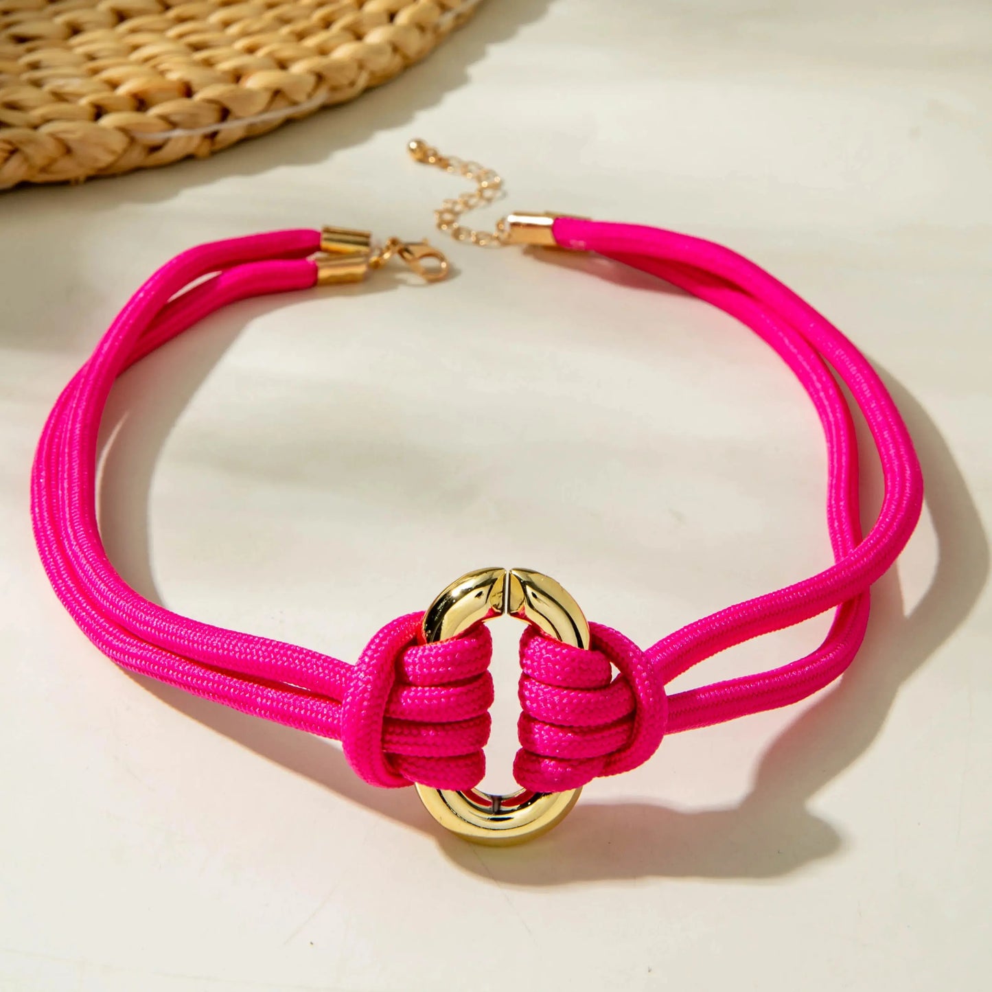 Pure Hand-Woven Mixed Color Knotted Necklace