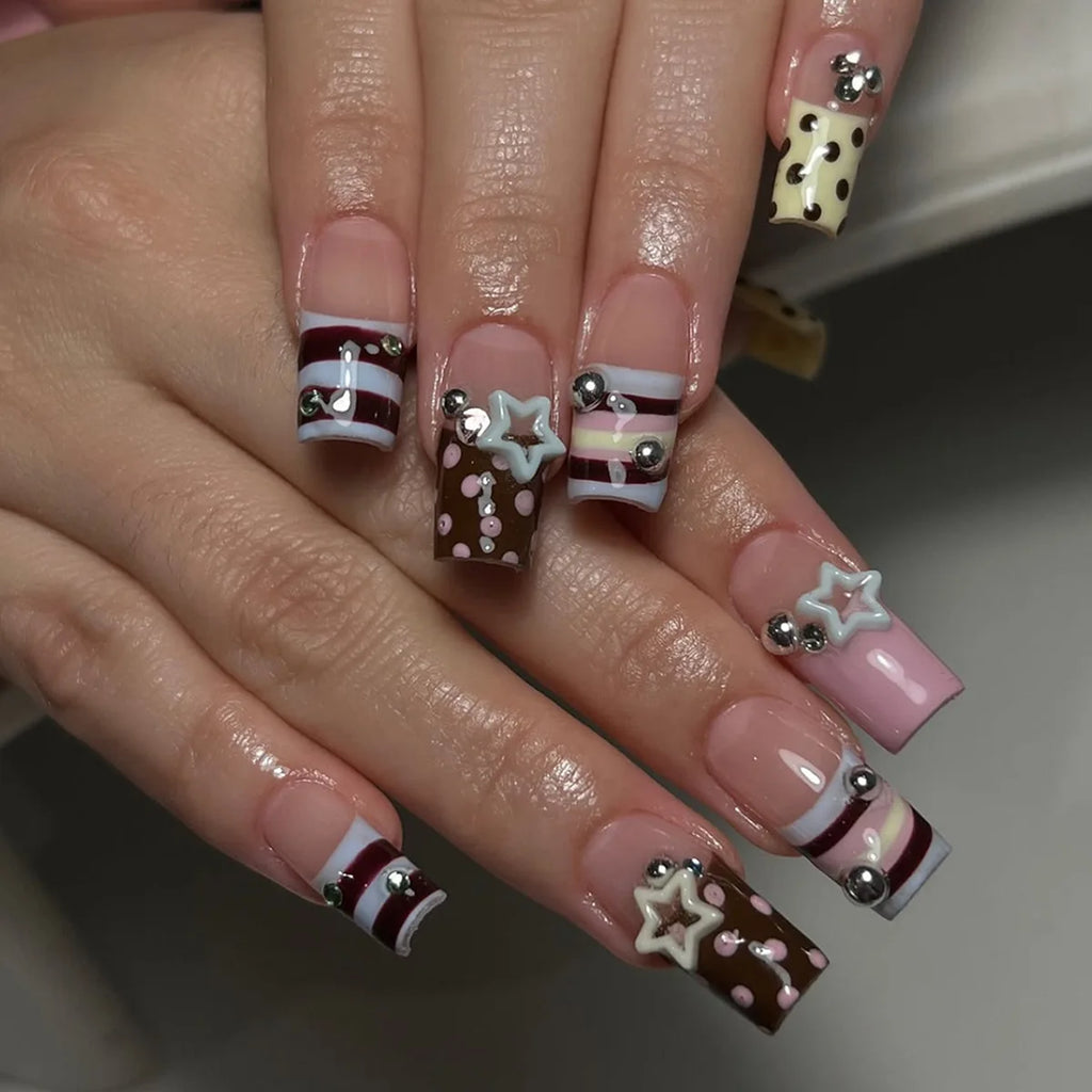 24pcs Sweet Stars Press On Nails