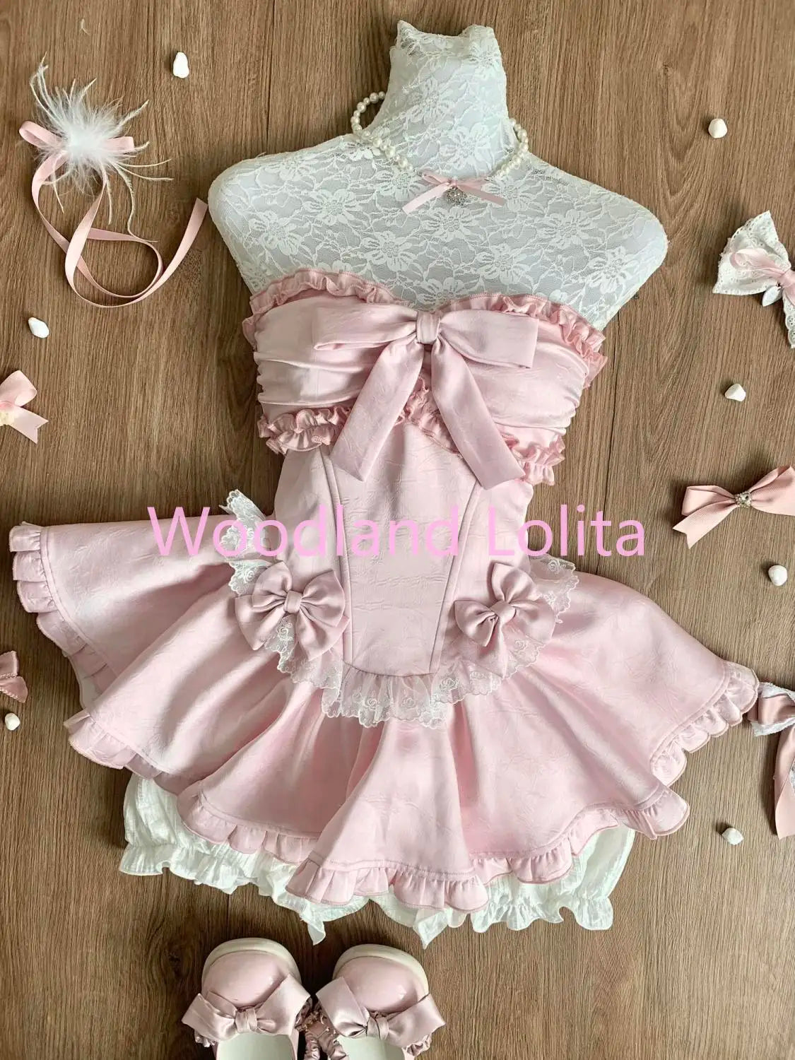Bow Lace Strapless Dress