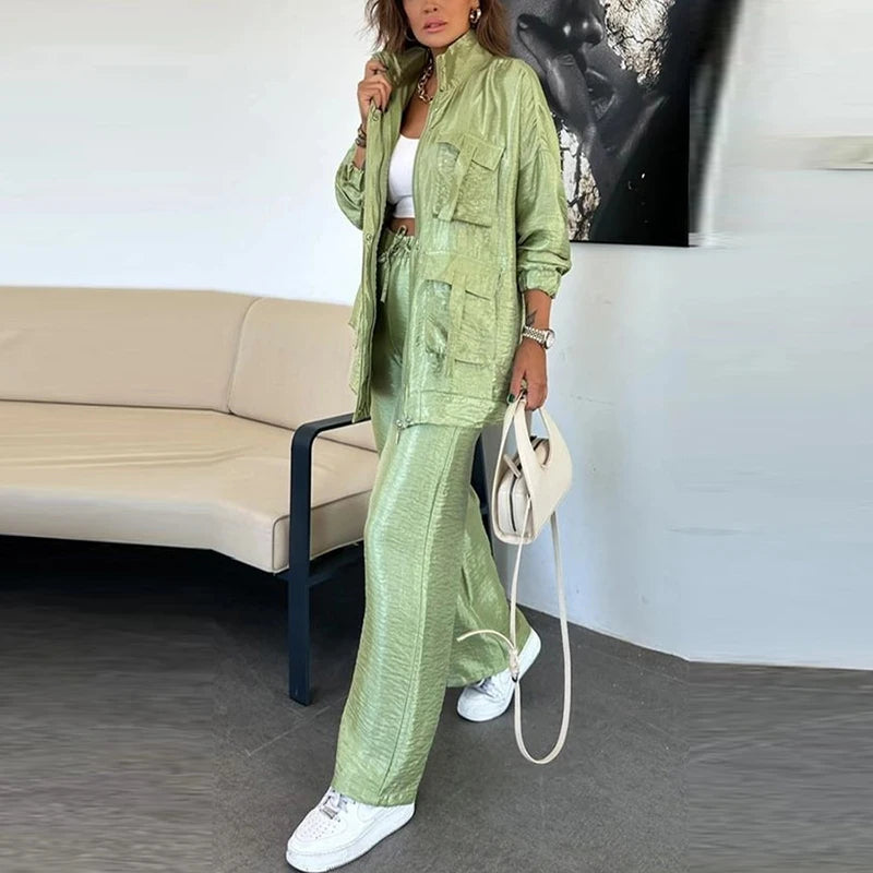 Zip Sweater & Long Pant Set