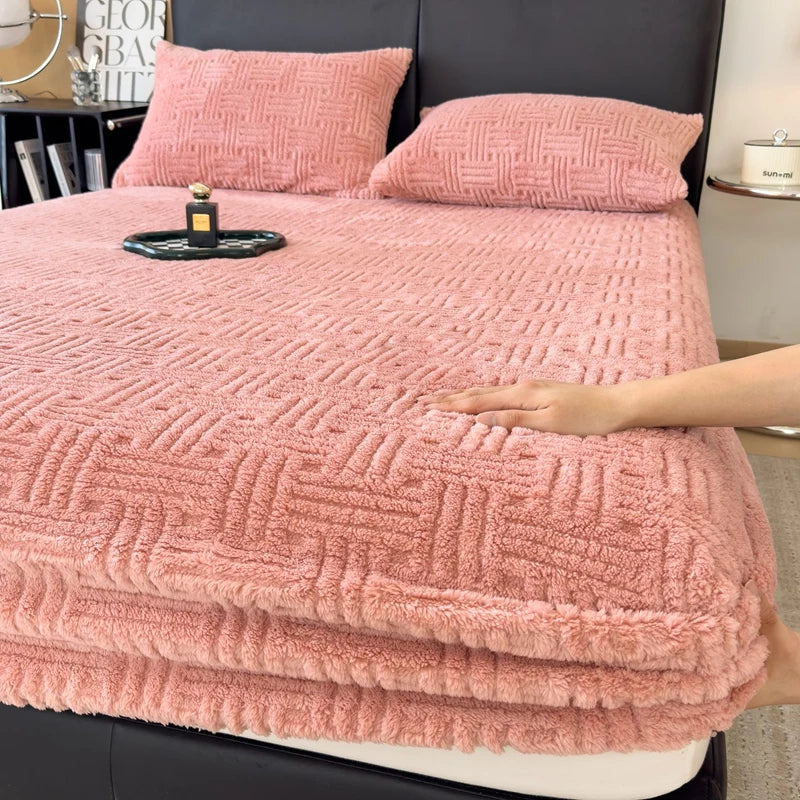 Embossed Plush Fitted Sheet