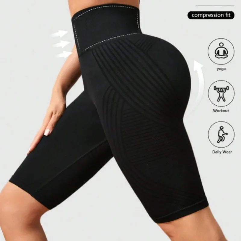High Waisted Seamless Yoga Shorts