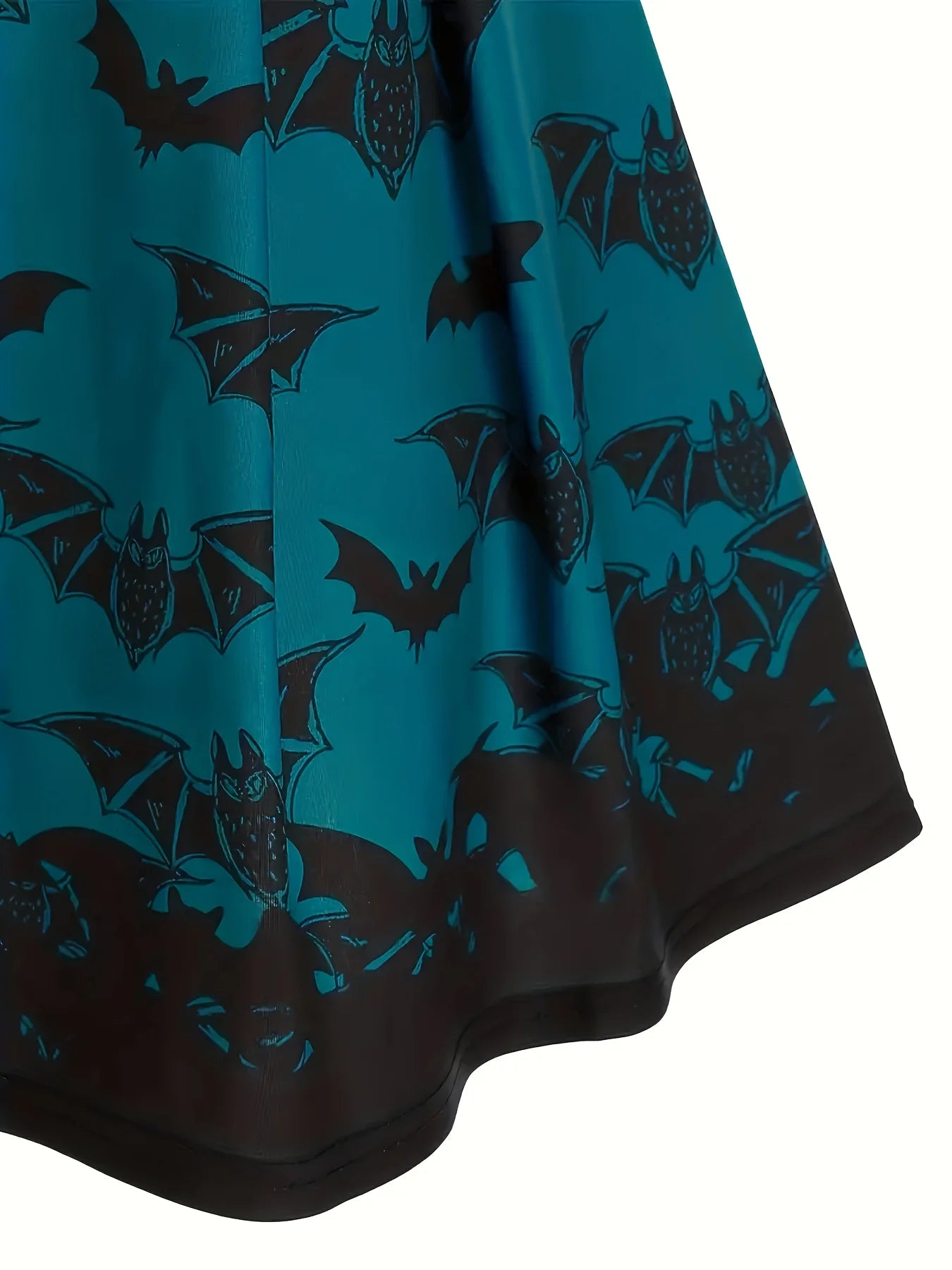 Bat Print High Waist Sling A Dress