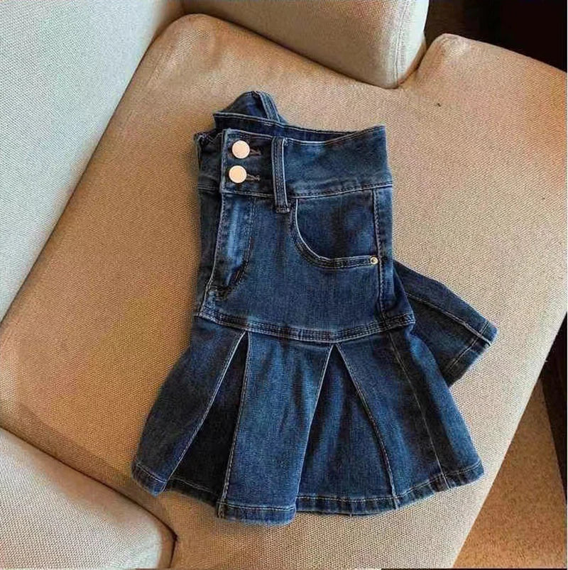 High-Waisted Denim Skirt