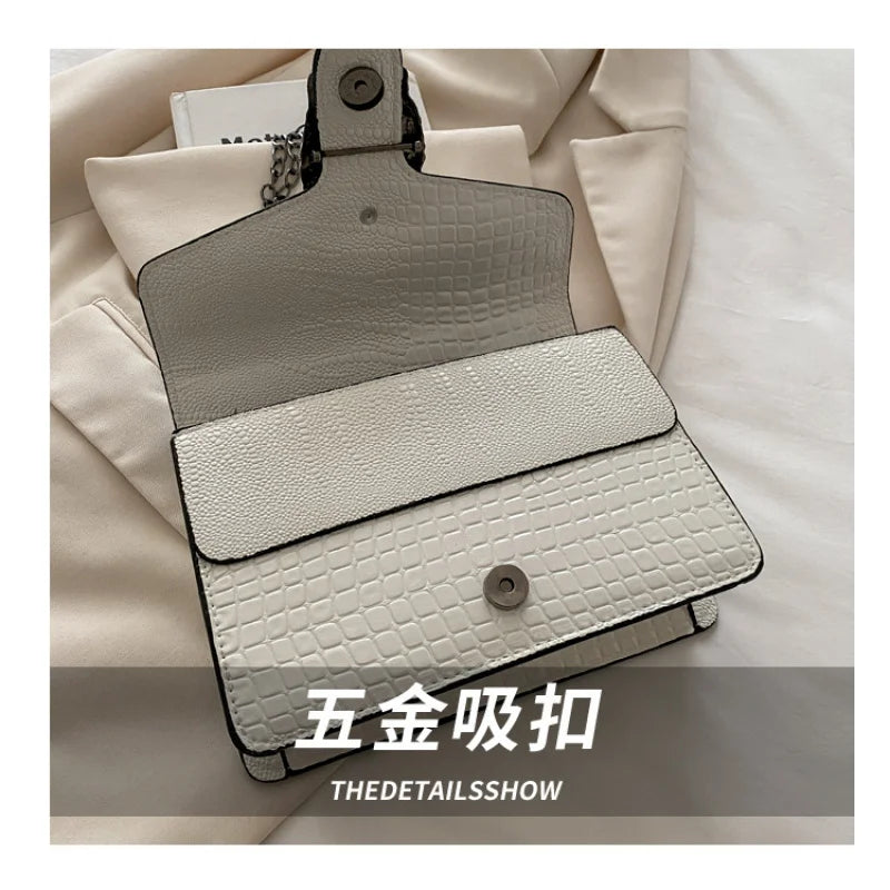 Snake Pattern Chain Small Square Bag