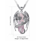 Dragon Twining Hexagonal Rose Quartz Prismatic Necklace