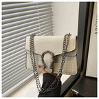 Snake Pattern Chain Small Square Bag