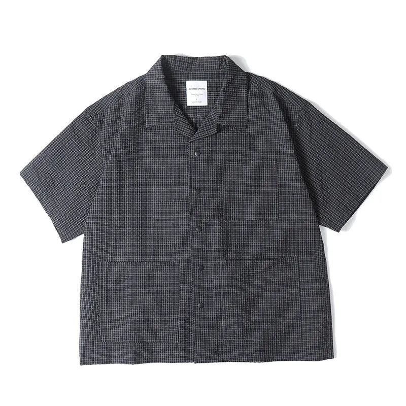 Gingham Relaxed Fit Camp Collar Shirt