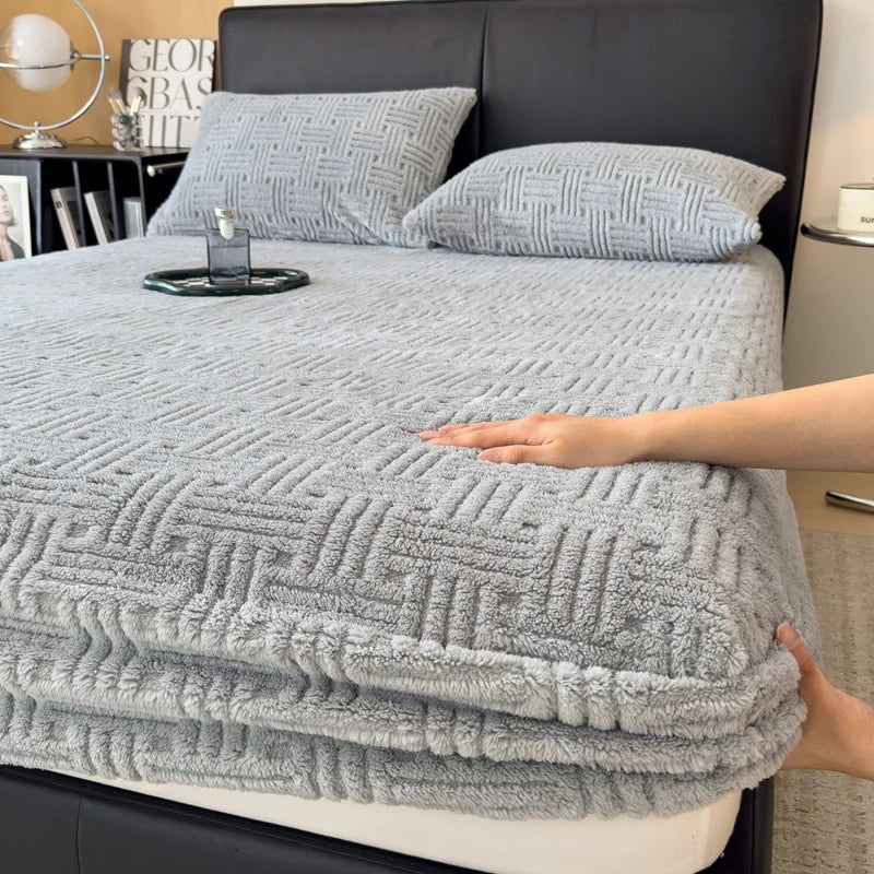 Embossed Plush Fitted Sheet