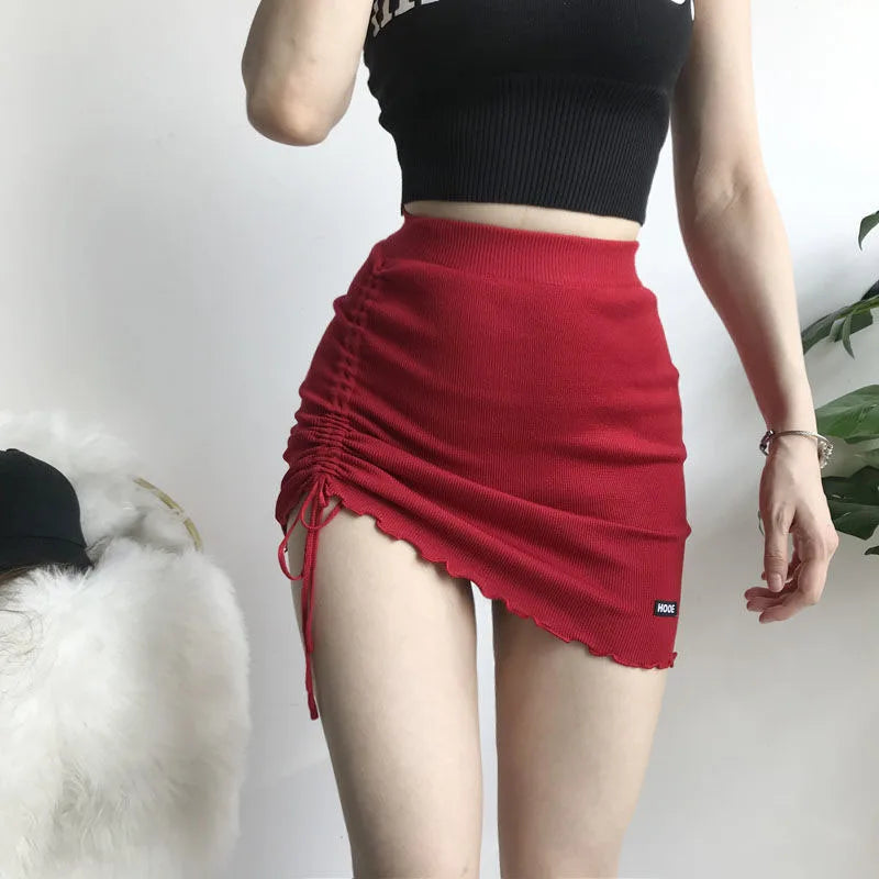 Drawstring A-Line Skirt