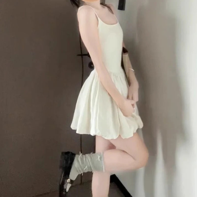 Solid Ruffle Short Dress