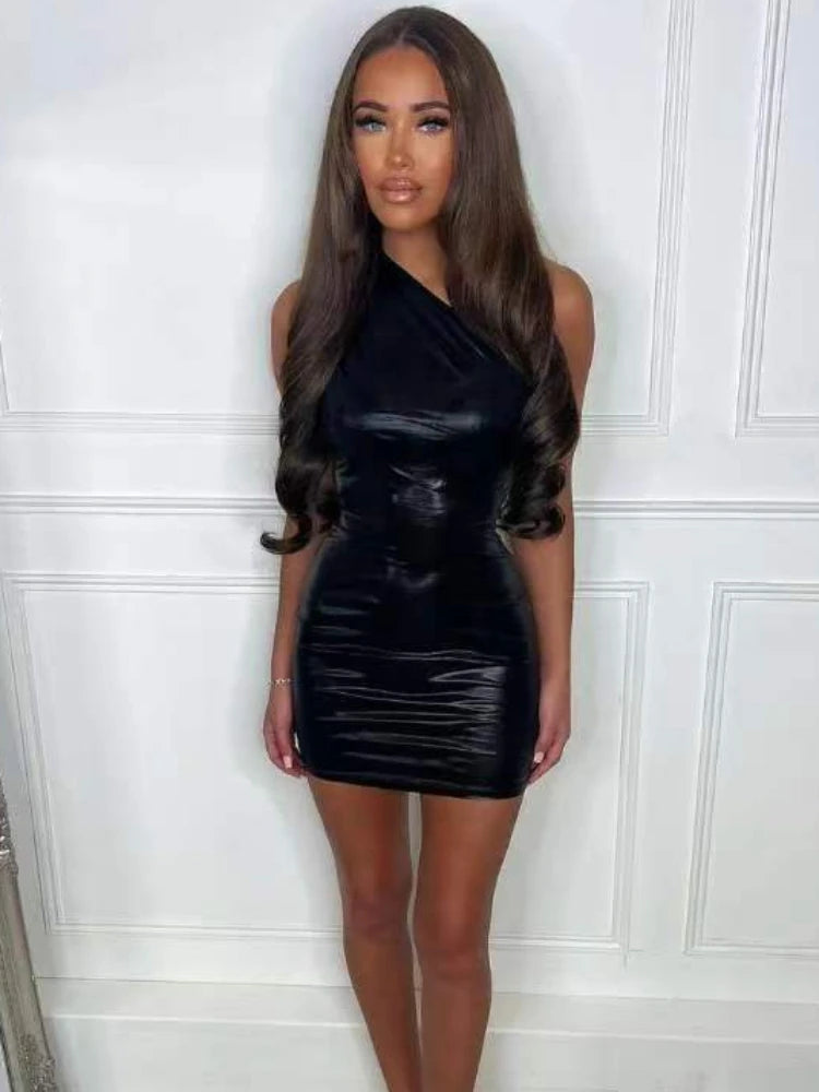 TARUXY PU Mini Dress