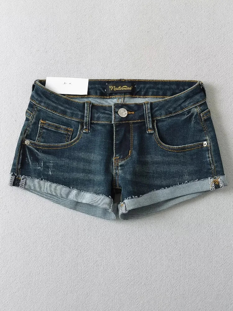 Denim Low Waist Jean Shorts