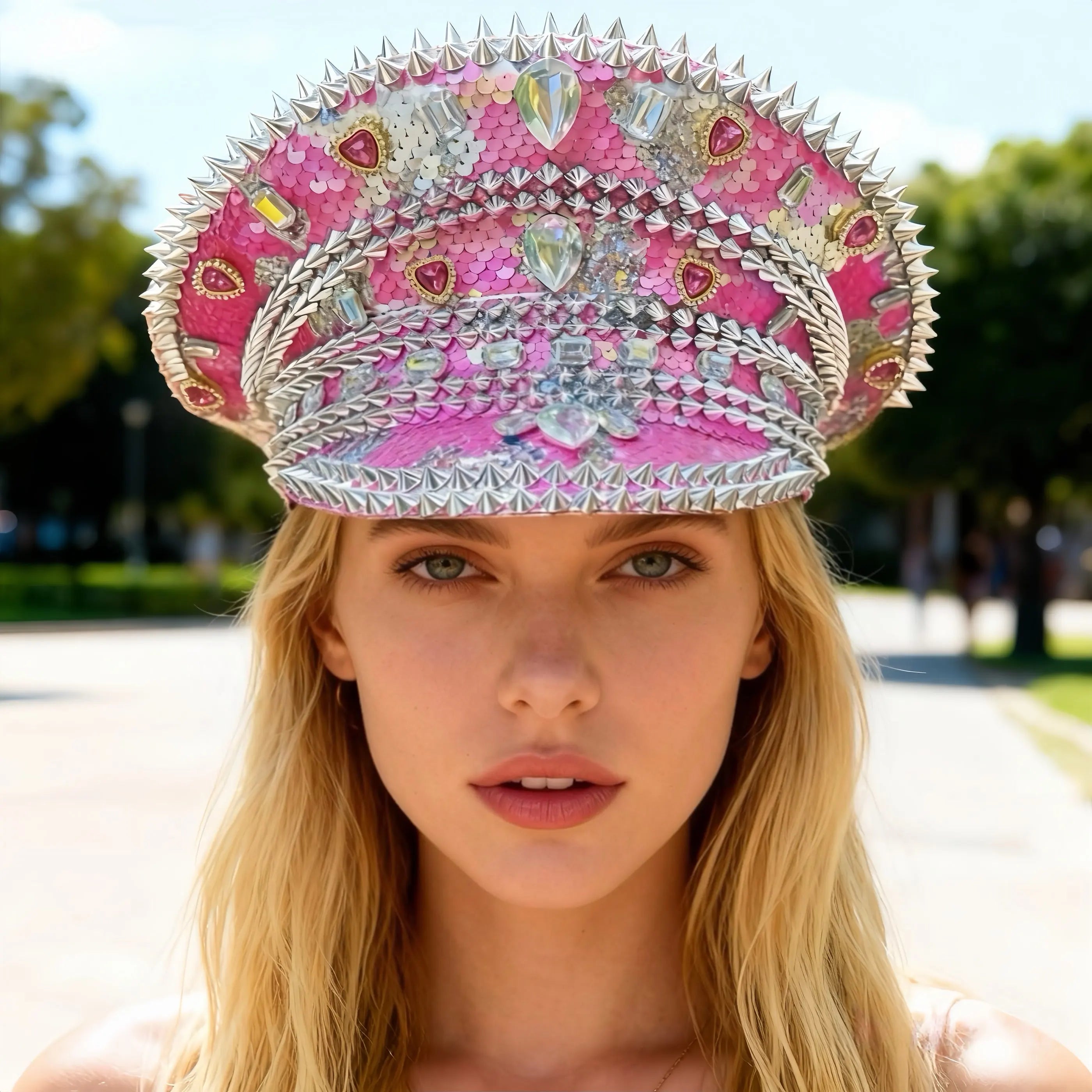 Steampunk Rhinestone Captain Hat