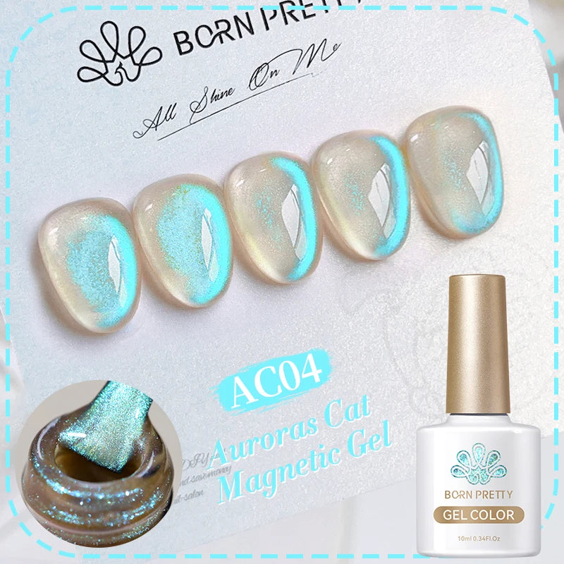 BORN PRETTY 10ml Water Light Cat Magnetic Gel Nail Polish Shining Super Sliver-light Holographics Soak Off UV Gel Varnish