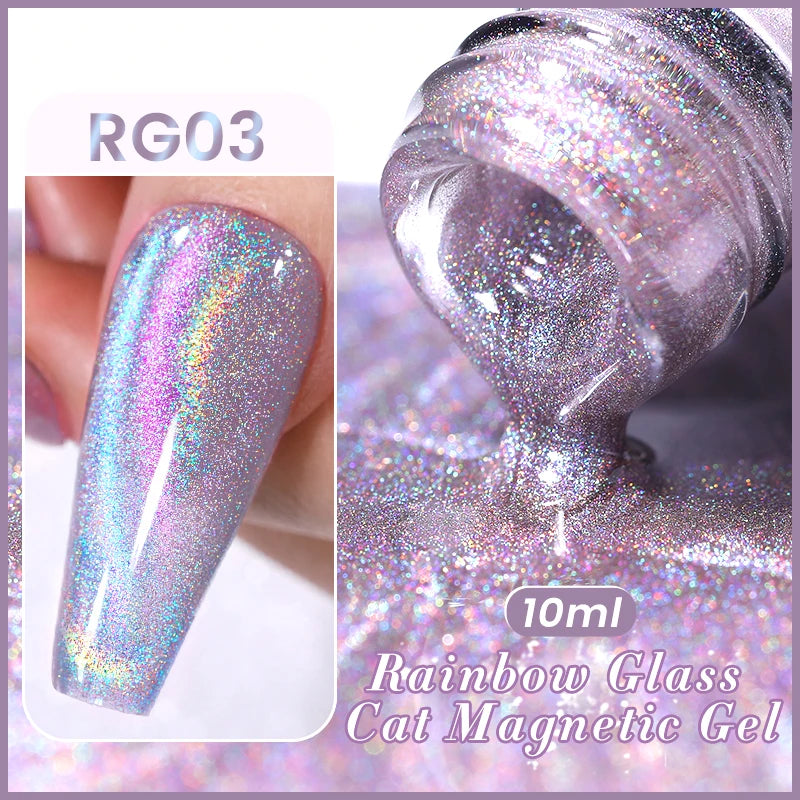 BORN PRETTY 10ml Water Light Cat Magnetic Gel Nail Polish Shining Super Sliver-light Holographics Soak Off UV Gel Varnish