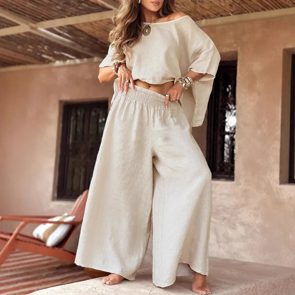 Oversize Loose Top Wide-leg Pants Set