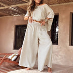 Oversize Loose Top Wide-leg Pants Set